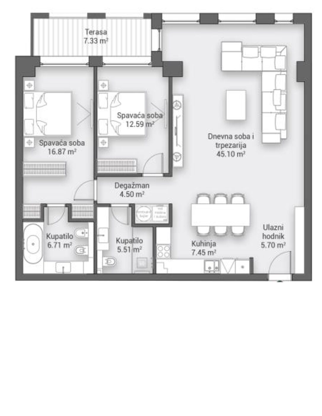 SLAVIJA -KINGS CIRCLE RESIDENCES - TROSOBAN - 111,76m2